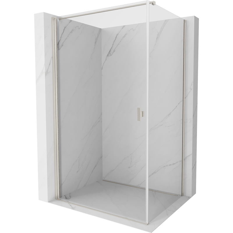 Mexen Mist-B sprchový kout s křídlovými dveřmi 90 x 80 cm, transparentní, kartáčovaný nikl - 8A2T-090-080-97-00