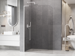 Mexen Kioto-P L sprchová stěna Walk-in 70 x 200 cm, transparentní 8 mm, bílá - 800-070-103-20-00-P