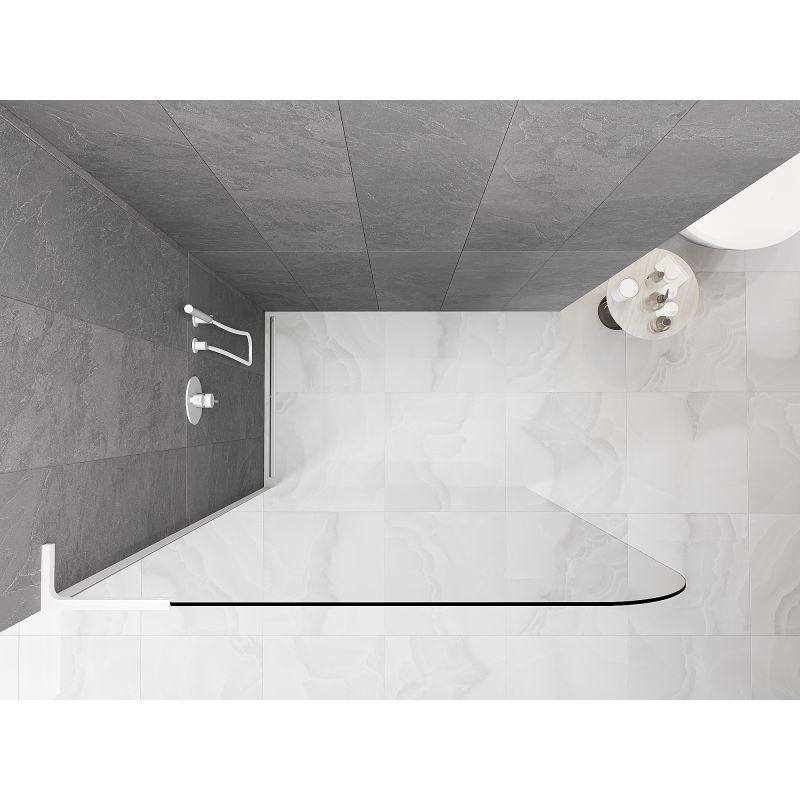 Mexen Kioto-P L Sprchová stěna Walk-in 100 x 200 cm, transparentní 8 mm, bílá - 800-100-103-20-00-P