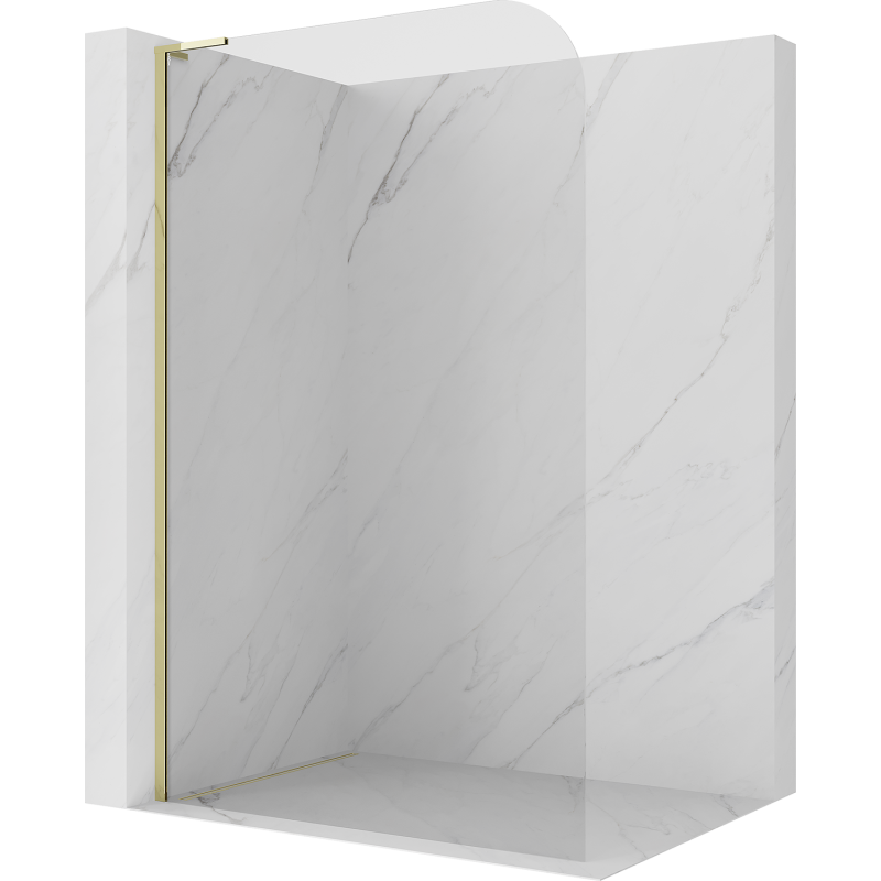 Mexen Kioto-P L sprchová stěna Walk-in 80 x 200 cm, průhledná 8 mm, zlatá - 800-080-103-50-00-P