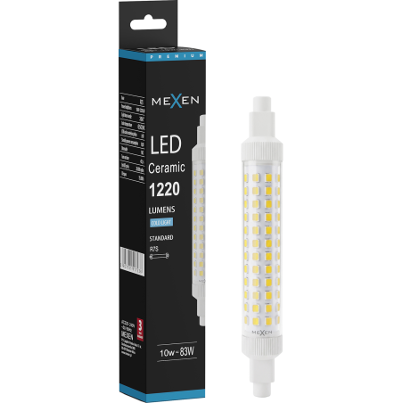 Mexen Vega LED žárovka R7S, 10W, Studená - 6500K, 1220 lm - L126-R7S-1065-02