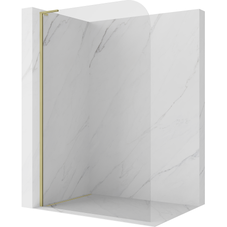 Mexen Kioto-P L sprchová stěna Walk-in 90 x 200 cm, transparentní 8 mm, zlatá kartáčovaná - 800-090-103-55-00-P