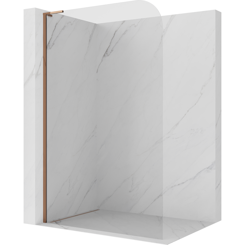 Mexen Kioto-P L sprchová stěna Walk-in 90 x 200 cm, transparentní 8 mm, růžové zlato - 800-090-103-60-00-P
