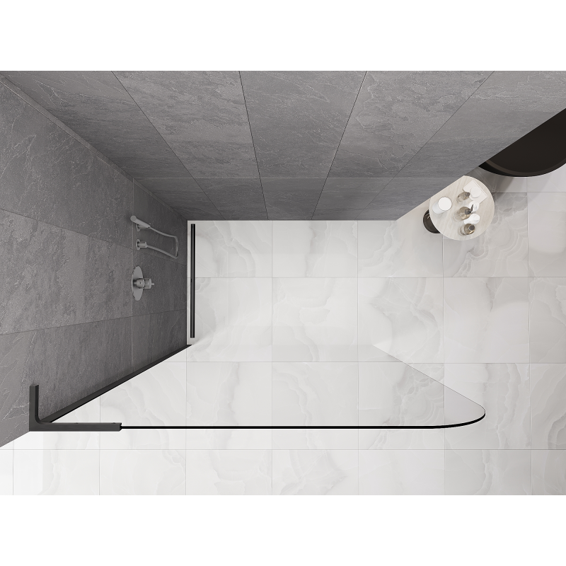 Mexen Kioto-P L sprchová zástěna Walk-in 100 x 200 cm, transparentní 8 mm, gun gray kartáčovaný - 800-100-103-66-00-P