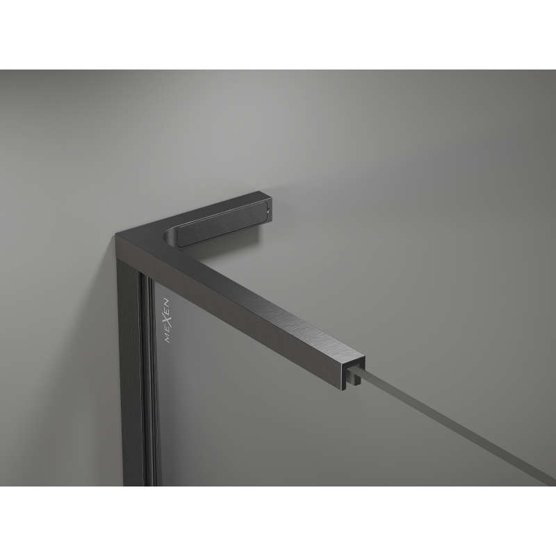Mexen Kioto-P L sprchová zástěna Walk-in 120 x 200 cm, transparentní 8 mm, kartáčovaný gun gray - 800-120-103-66-00-P