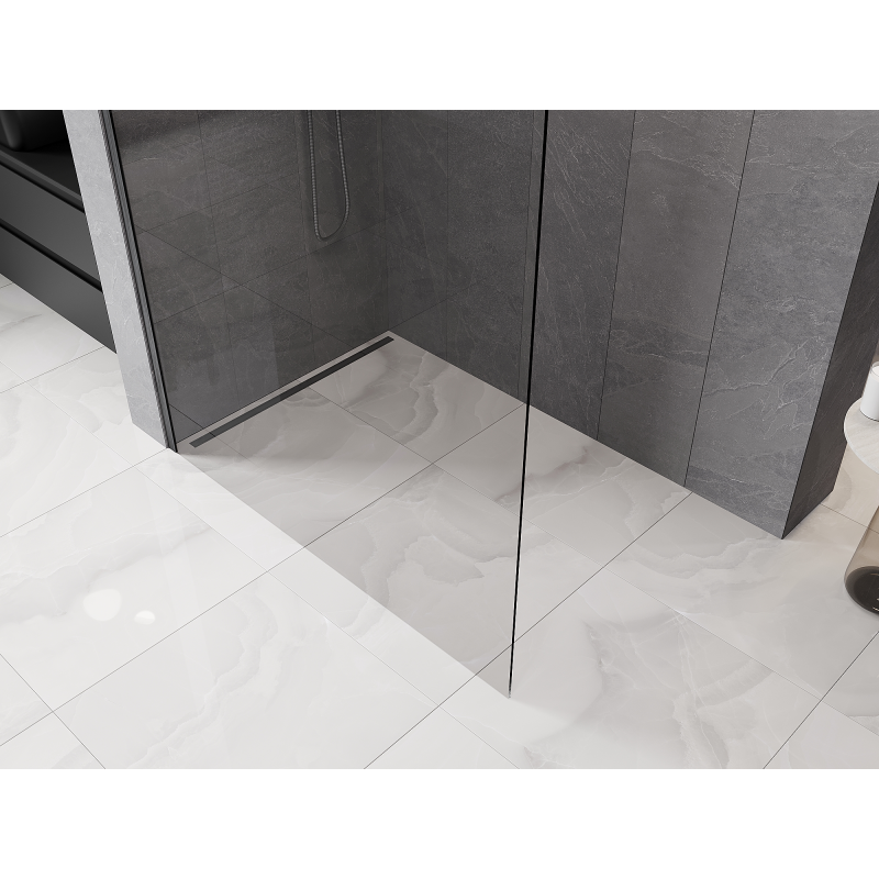 Mexen Kioto-P L sprchová zástěna Walk-in 120 x 200 cm, transparentní 8 mm, kartáčovaný gun gray - 800-120-103-66-00-P