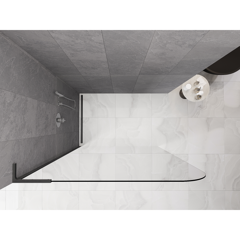 Mexen Kioto-P L sprchová zástěna Walk-in 120 x 200 cm, transparentní 8 mm, kartáčovaný gun gray - 800-120-103-66-00-P