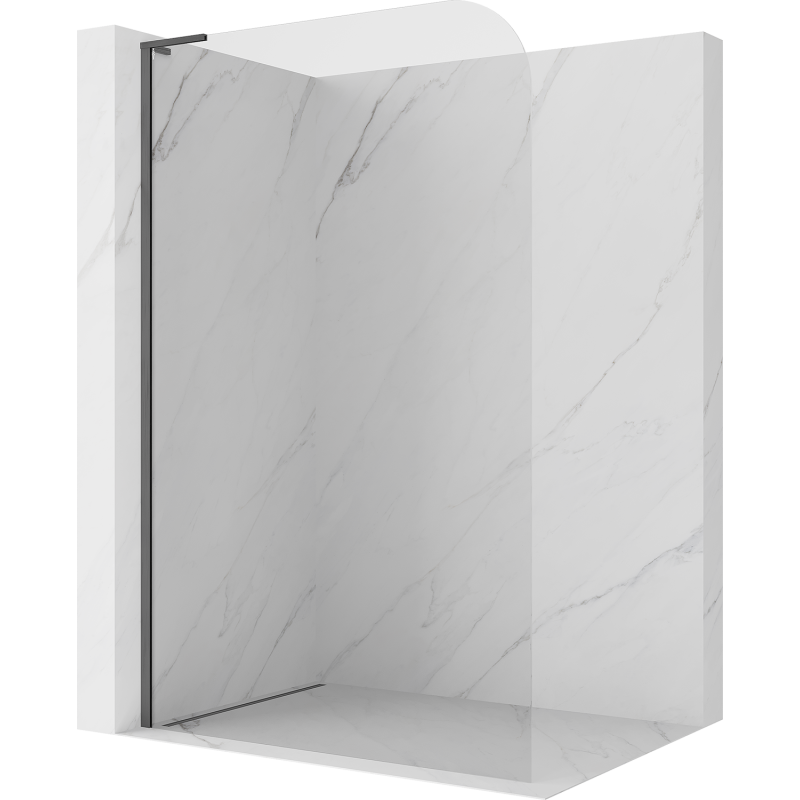 Mexen Kioto-P L sprchová zástěna Walk-in 120 x 200 cm, transparentní 8 mm, kartáčovaný gun gray - 800-120-103-66-00-P
