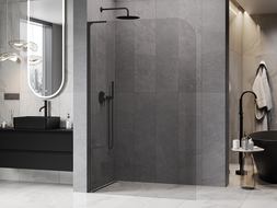 Mexen Kioto-P L sprchová stěna Walk-in 70 x 200 cm, transparentní 8 mm, černá - 800-070-103-70-00-P