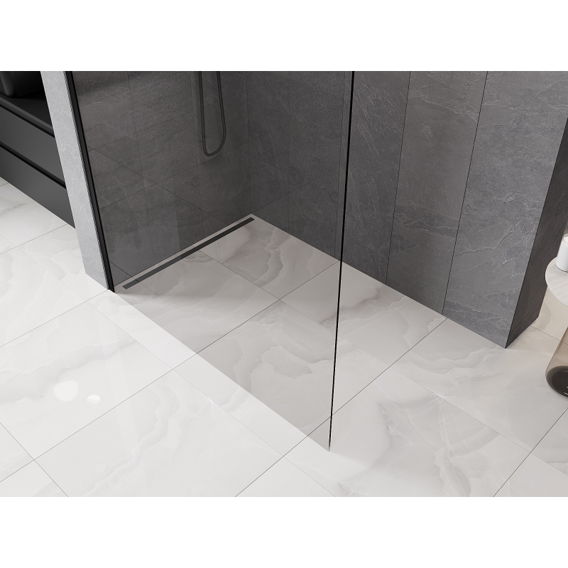 Mexen Kioto-P L sprchová stěna Walk-in 80 x 200 cm, transparentní 8 mm, černá - 800-080-103-70-00-P