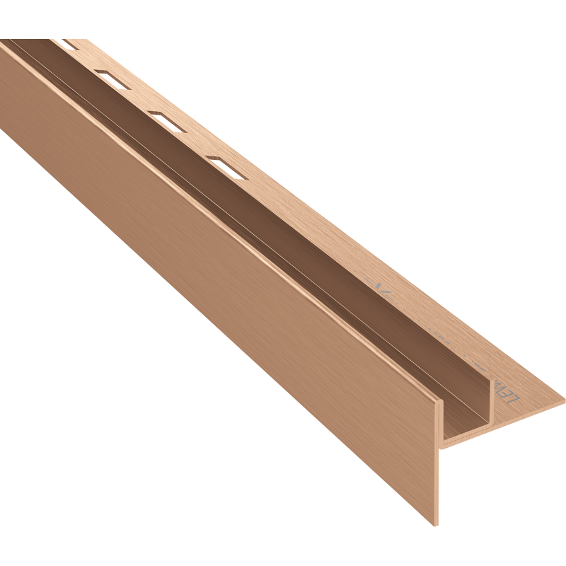 Mexen Line-B spádový profil pro sklo 120 cm vlevo, kartáčovaná měď - 186504120L
