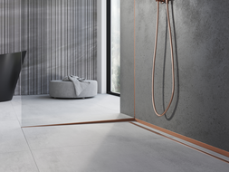 Mexen Line-B lišty do skla 180 cm levá, kartáčovaná měď - 186504180L