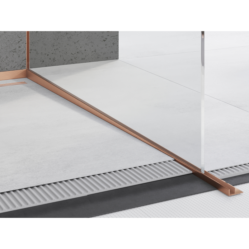 Mexen Line-B lišty spádové pro sklo 120 cm pravá, kartáčovaná měď - 186504120R