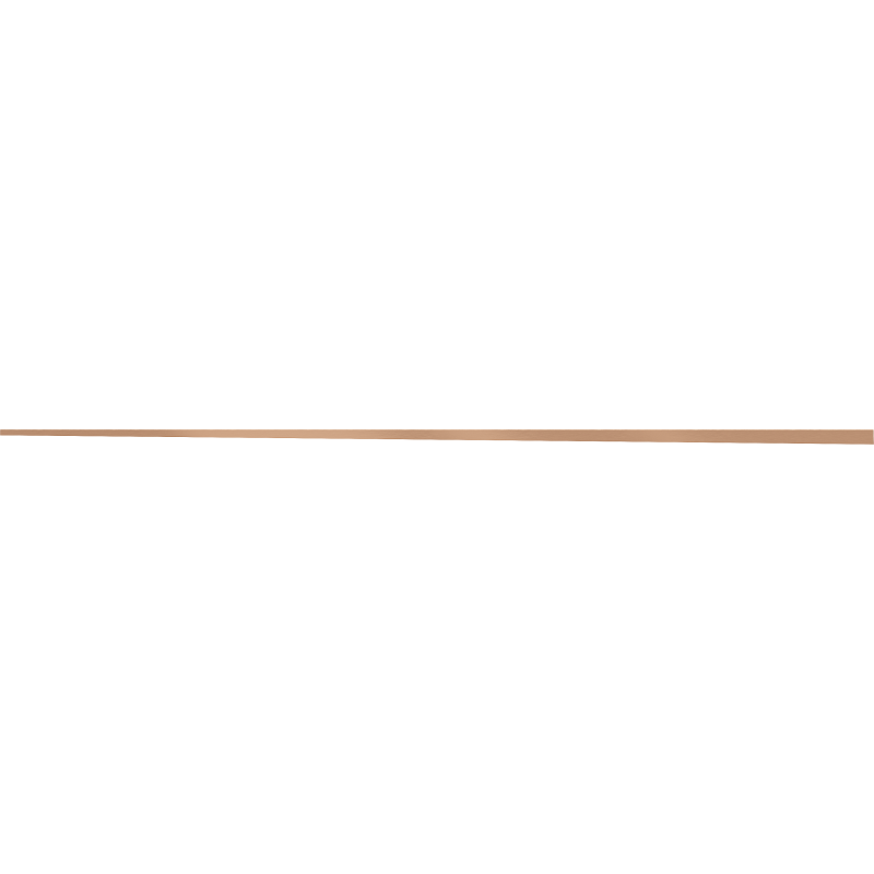 Mexen Line-B lišta spádová ke sklu 180 cm pravá, kartáčovaná měď - 186504180R