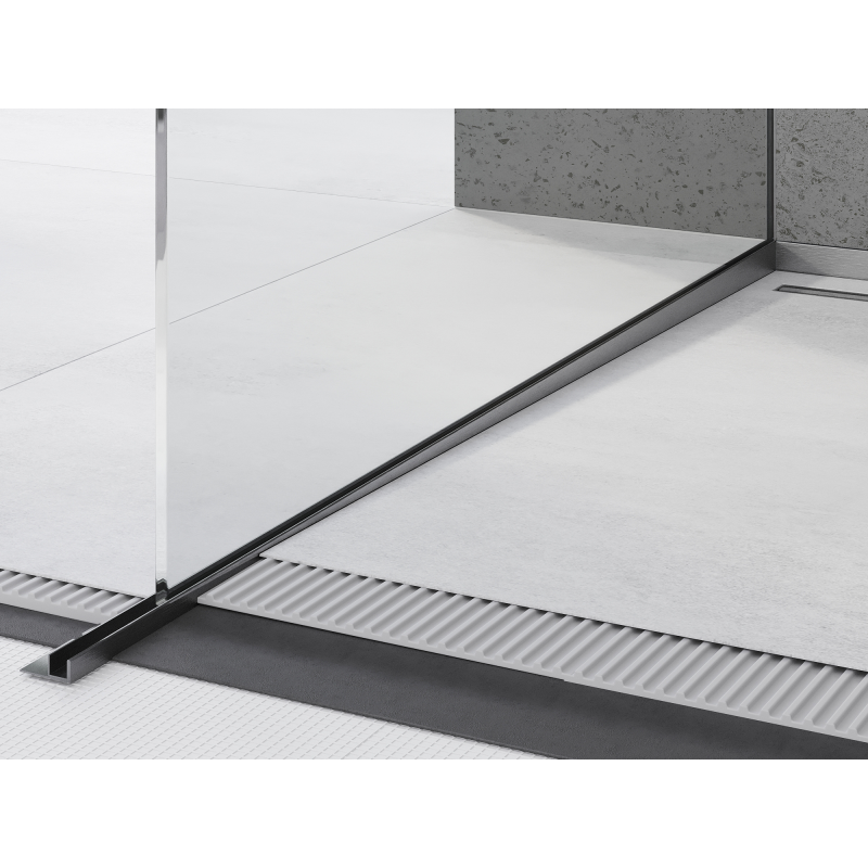 Mexen Line-B lišta spádová ke sklu 120 cm levá, kartáčovaný gun gray - 186604120L
