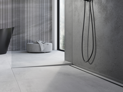 Mexen Line-B lišta spádová ke sklu 120 cm levá, kartáčovaný gun gray - 186604120L