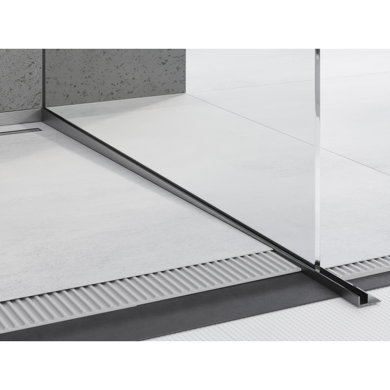 Mexen Line-B lišty skloněné pro sklo 120 cm pravé, gun gray kartáčovaný - 186604120R