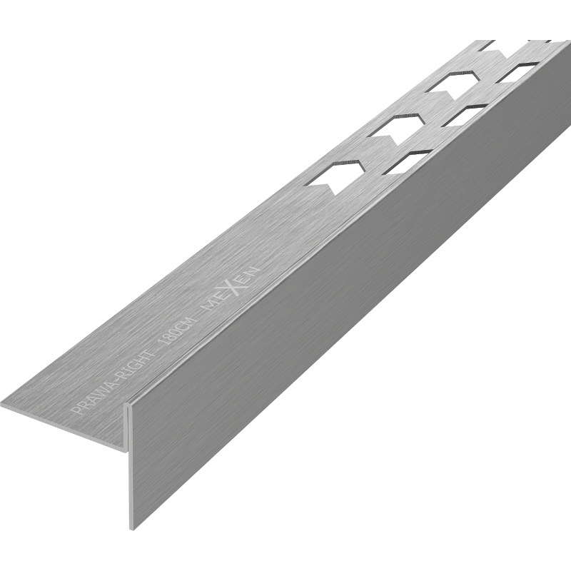 Mexen Line-B podlahová spádová lišta 180 cm pravá, gun gray kartáčovaný - 186601180R