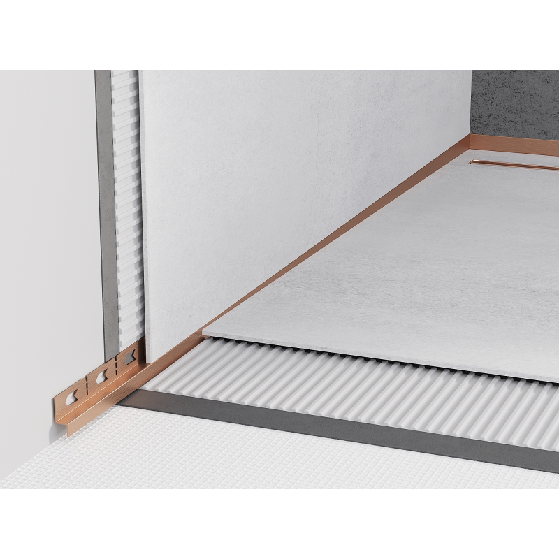 Mexen Line-B lišty spádové přisazené 120 cm levá, měď kartáčovaná - 186502120L