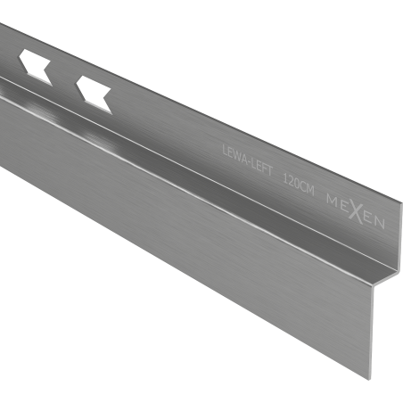 Mexen Line-B stěnová okapová lišta 120 cm levá, kartáčovaná gun gray - 186602120L