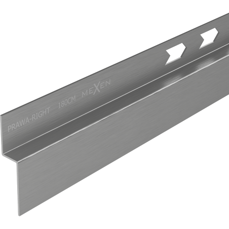 Mexen Line-B odkapávací lišta na stěnu 180 cm pravá, kartáčovaná gun gray - 186602180R