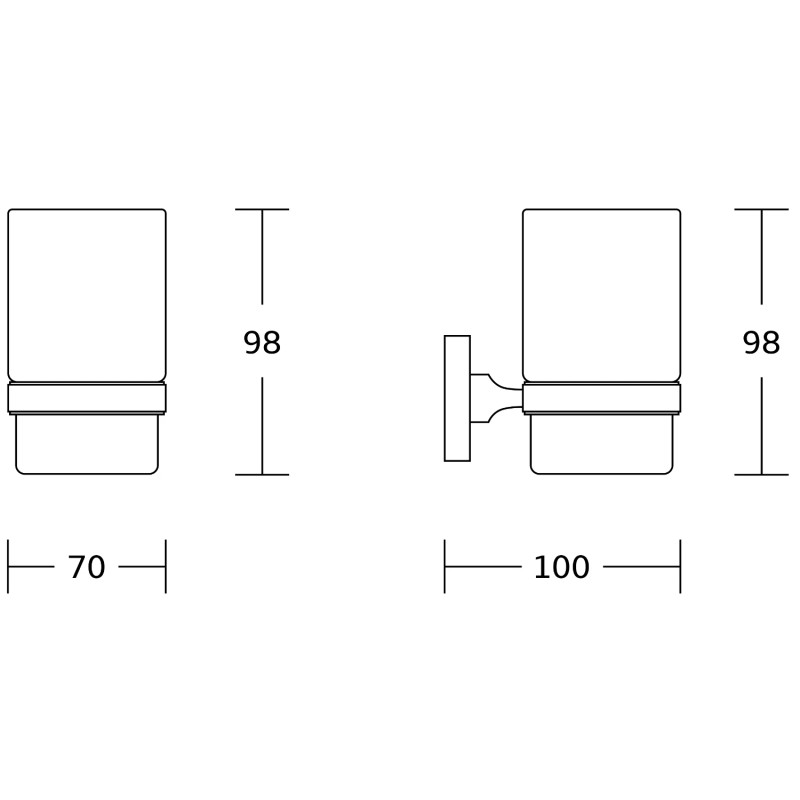 Mexen Rufo kelímek na kartáčky, černý - 7050938-70