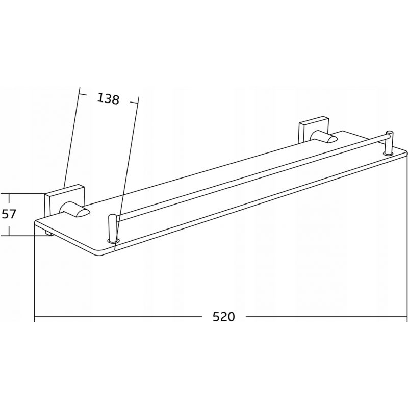 Mexen Rufo závěsná skleněná polička, černá - 7050937-70