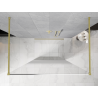 Mexen Kioto samostatně stojící sprchová stěna 100 x 200 cm, bílý ombre 8 mm, zlatá kartáčovaná - 800-100-002-55-86