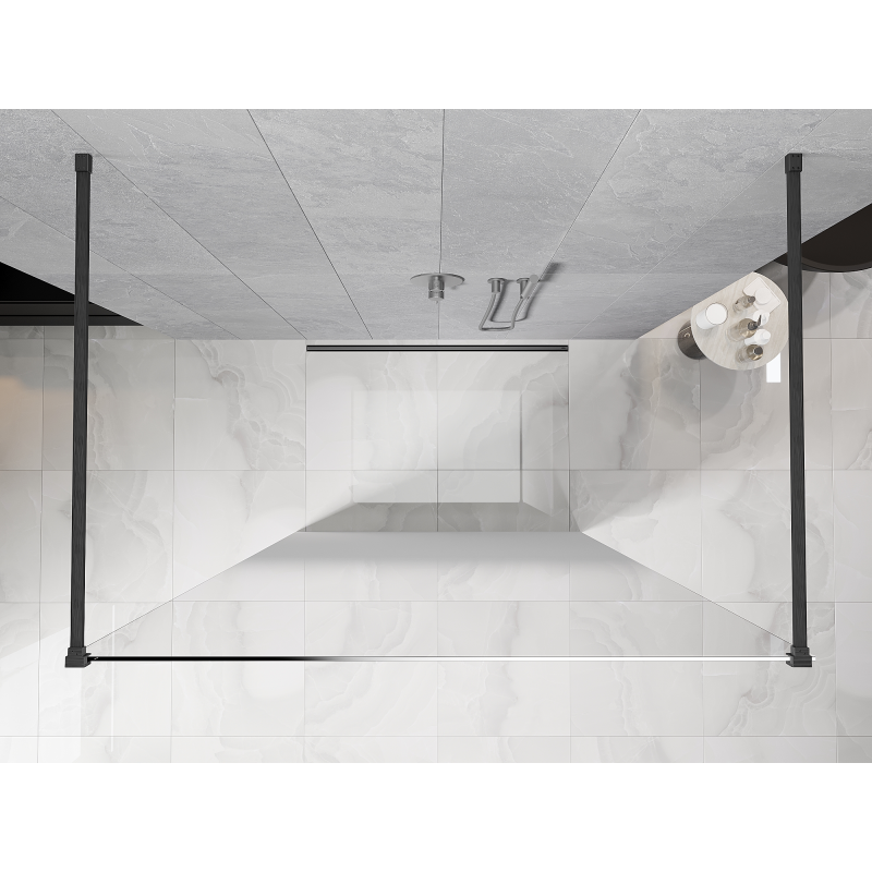 Mexen Kioto volně stojící sprchová stěna 100 x 200 cm, bílá ombre 8 mm, gun šedá kartáčovaná - 800-100-002-66-86