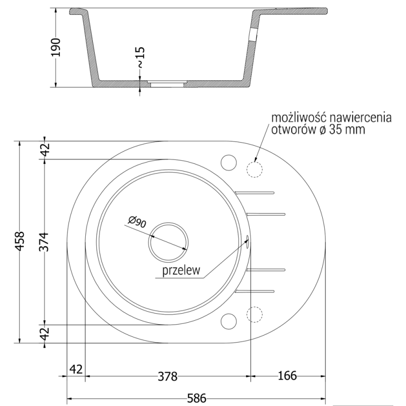 Mexen Kevin granitový dřez 1-komorový s odkapávačem a kuchyňskou baterií Duero, černý tečkovaný - 6517-76-671600-70-B