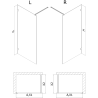 Mexen Lunar sprchová stěna Walk-in pravá 80 x 200 cm, transparentní 8 mm, bílá - 830-080-000-20-00-P