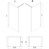 Mexen Lunar sprchová stěna Walk-in pravá 150 x 200 cm, transparentní 8 mm, gun metal - 830-150-000-95-00-P