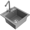 Mexen Vito granitový dřez s jednou komorou a kuchyňskou baterií Duero, šedý - 6503-71-671600-71