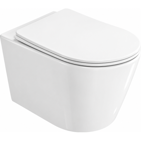 Mexen Rico 2.0 WC Miska Rimless Tornado se zpomalujícím zavíráním, duroplast, lesklá bílá - 3072L4000T