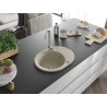 Mexen Kevin granitový dřez jednokomorový s odkapávačem 586 x 458 mm, béžový, sifon chrom - 6517581005-69