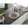 Mexen Kevin granitový jednodřez s odkapávačem 586 x 458 mm, béžový, sifon zlatý - 6517581005-69-G