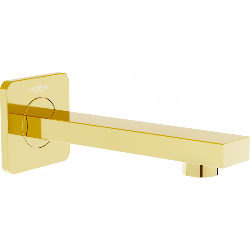 Mexen Cube vanová nástěnná výtoková trubice, zlatá - 79370-50