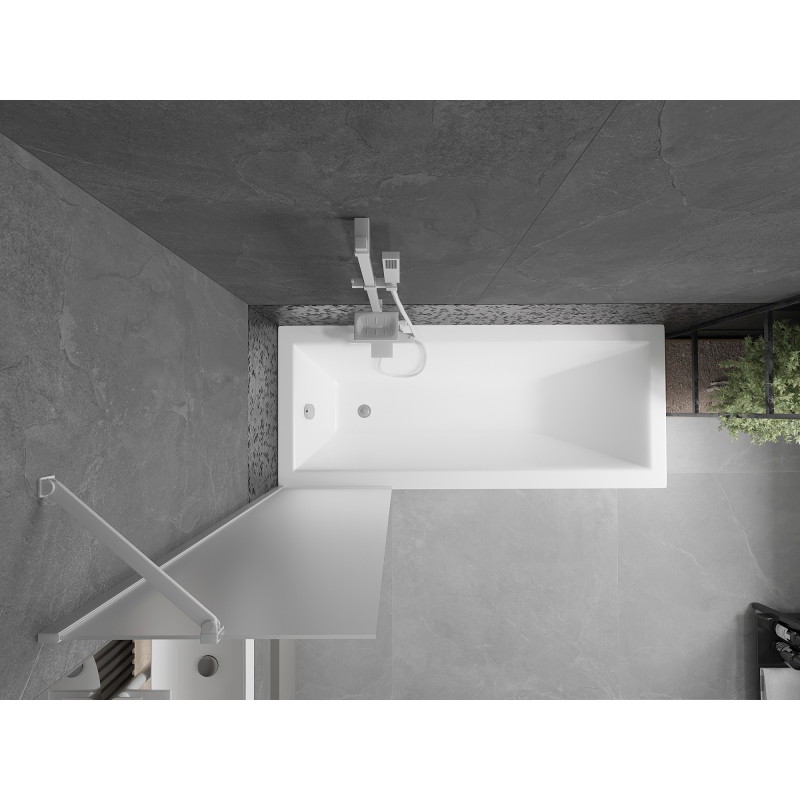 Mexen Next vanová zástěna jednokřídlá 50 x 150 cm, matná, bílá - 895-050-000-00-30-20