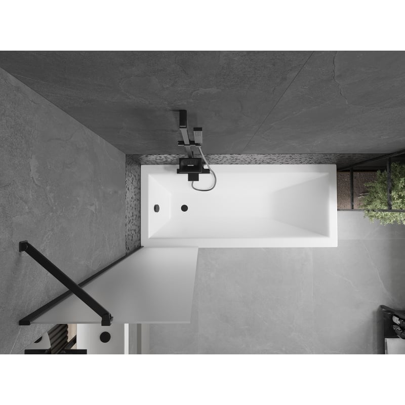 Mexen Next vanová zástěna 1-křídlová 50 x 150 cm, mat, černá - 895-050-000-00-30-70