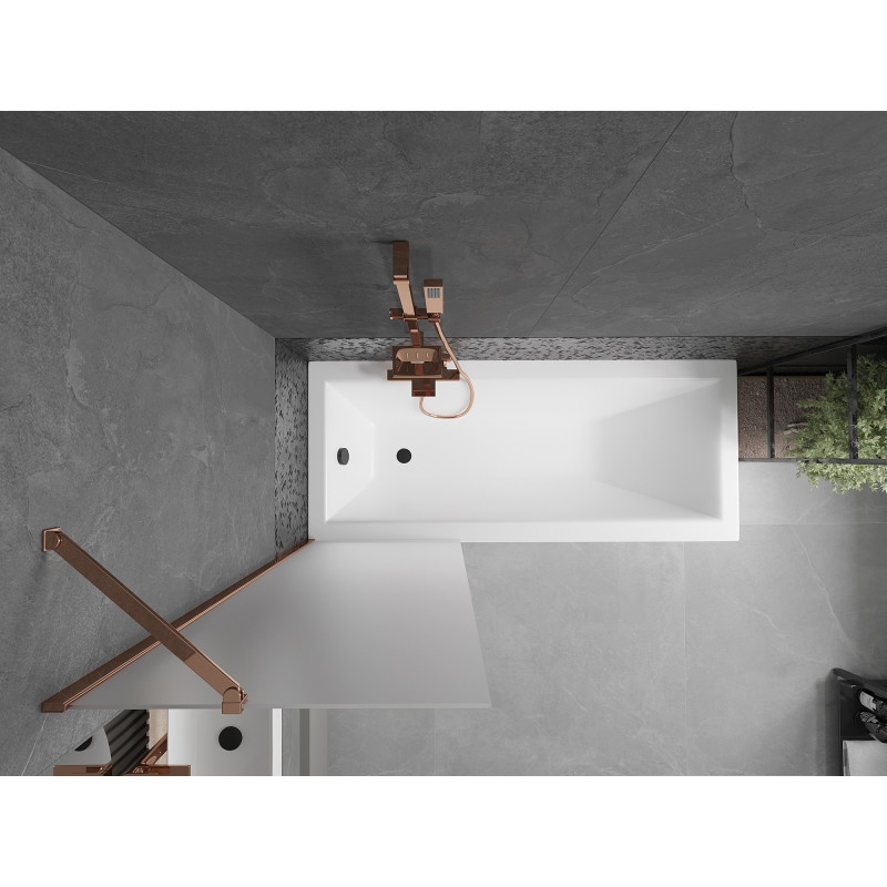 Mexen Next vanová zástěna jednokřídlá 60 x 150 cm, mat, růžové zlato - 895-060-000-00-30-60