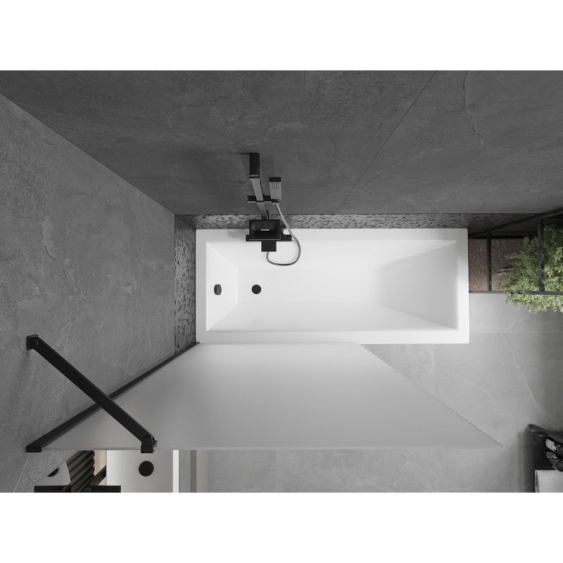 Mexen Next vanová zástěna jednodílná 100 x 150 cm, námraza, černá - 895-100-000-00-30-70