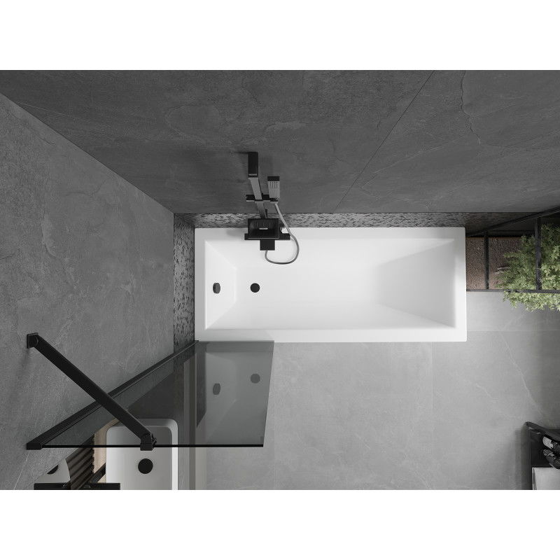 Mexen Next vanová zástěna 1-křídlová 50 x 150 cm, grafit, černá - 895-050-000-00-40-70