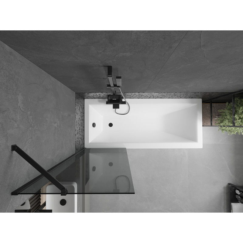 Mexen Next paravan na vanu s 1 křídlem 60 x 150 cm, grafit, černý - 895-060-000-00-40-70