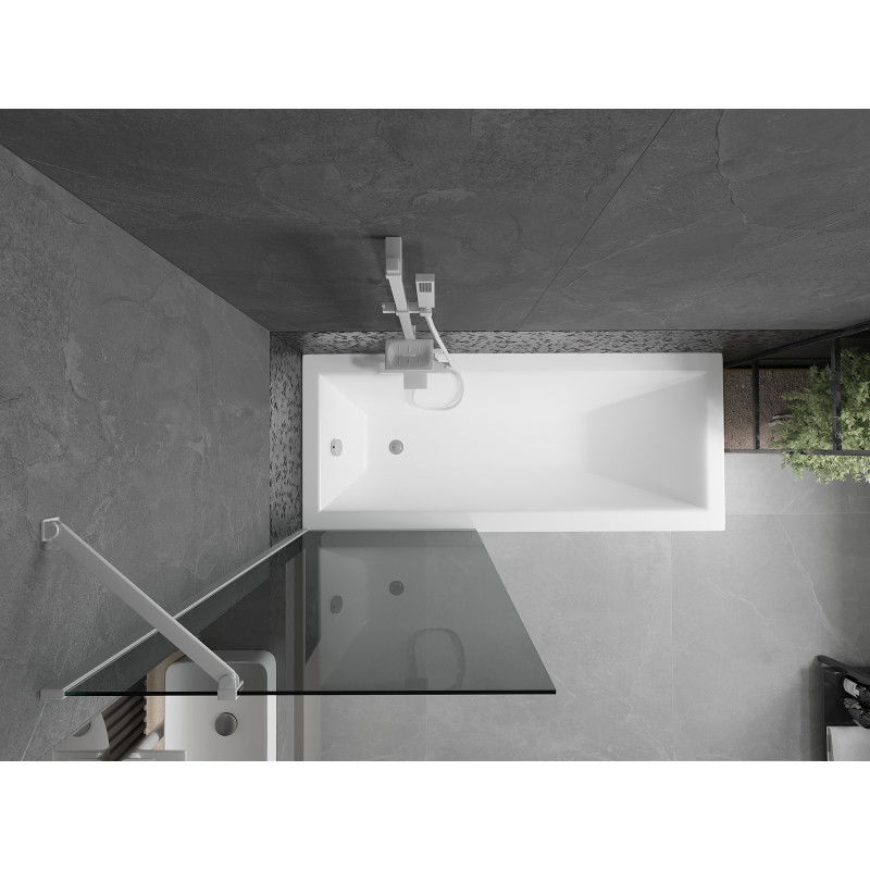 Mexen Next vanová zástěna 1-křídlová 70 x 150 cm, grafitová, bílá - 895-070-000-00-40-20