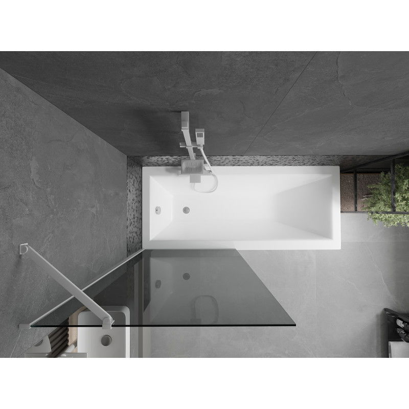 Mexen Next vanová zástěna 1-dílná 80 x 150 cm, grafit, bílá - 895-080-000-00-40-20