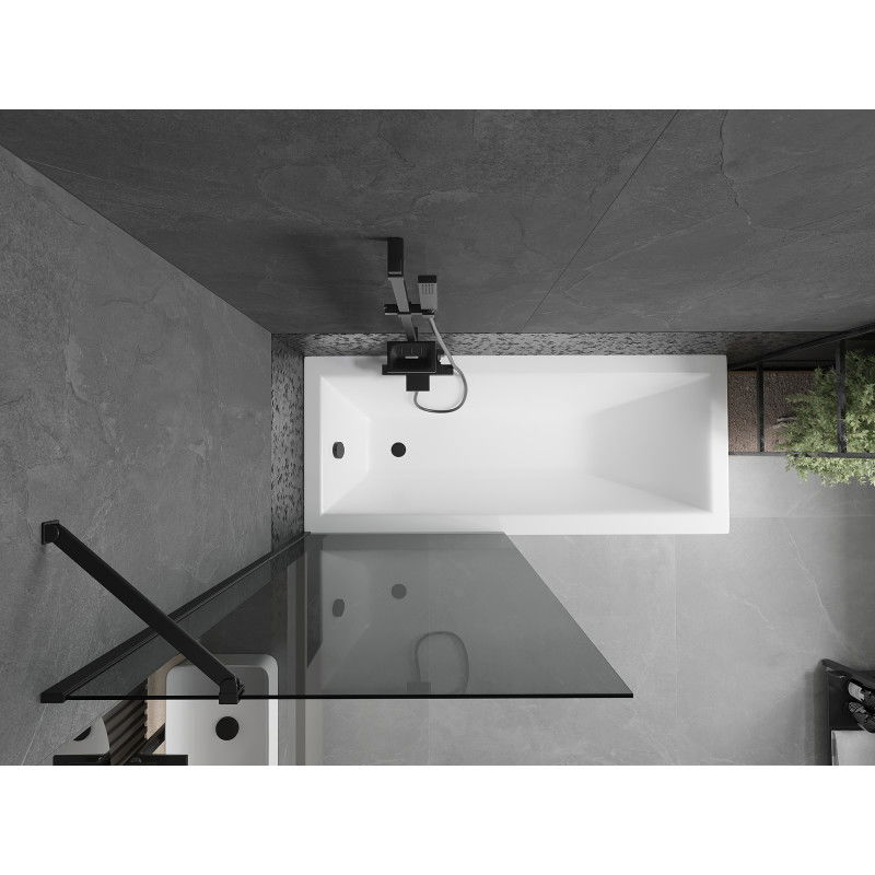 Mexen Next vanová zástěna jednokřídlová 80 x 150 cm, grafit, černá - 895-080-000-00-40-70