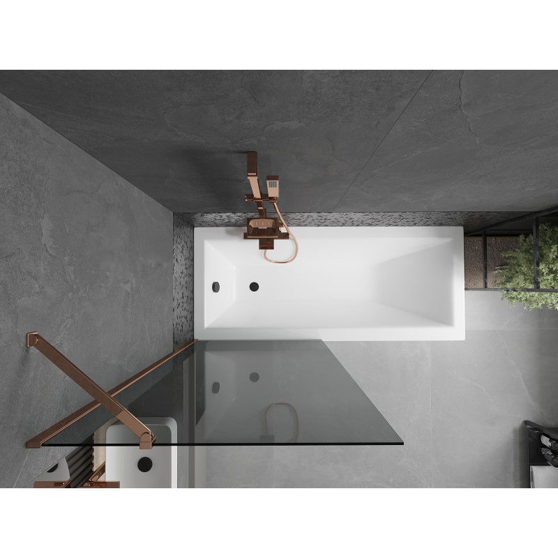 Mexen Next vanová zástěna 1-křídlová 80 x 150 cm, grafit, růžové zlato - 895-080-000-00-40-60