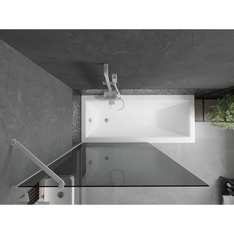 Mexen Next vanová zástěna 1-křídlová 100 x 150 cm, grafitová, bílá - 895-100-000-00-40-20