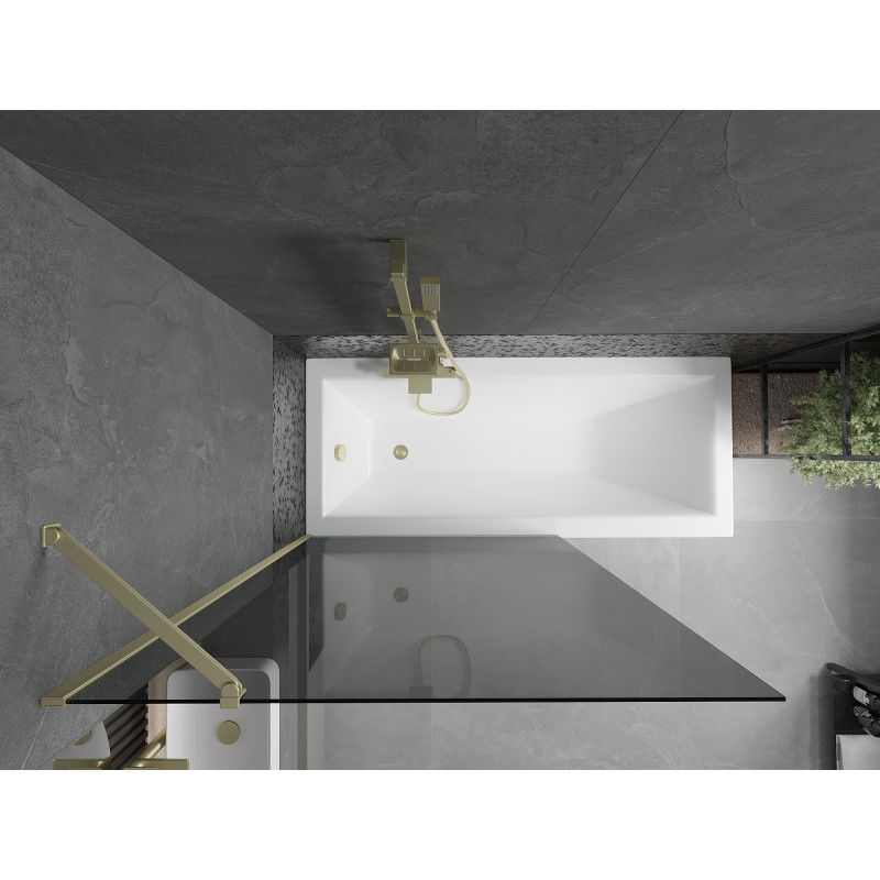 Mexen Next vanová zástěna 1-křídlová 100 x 150 cm, grafitová, zlatá - 895-100-000-00-40-50